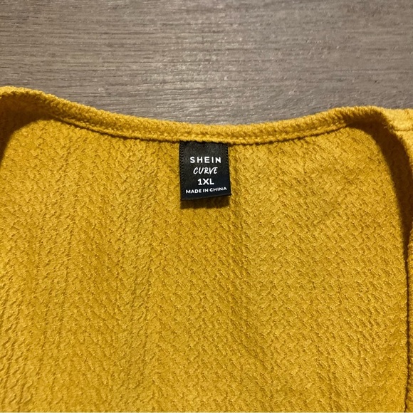 Shein Yellow Crop Top Shrug 1X and Long Slit Skirt 3X Set NWOT (fits 14 16 18) - Picture 10 of 13